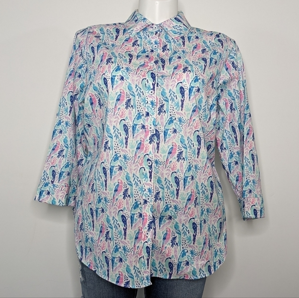 Foxcroft Multicolor Button Down Shirt - image 1